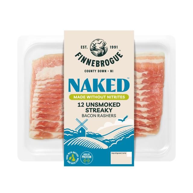 Finnebrogue Naked 12 Unsmoked Streaky Bacon 200g