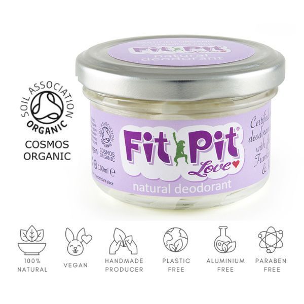 Fit Pit Natural Deodorant Jasmine & Rose Organic 100ml