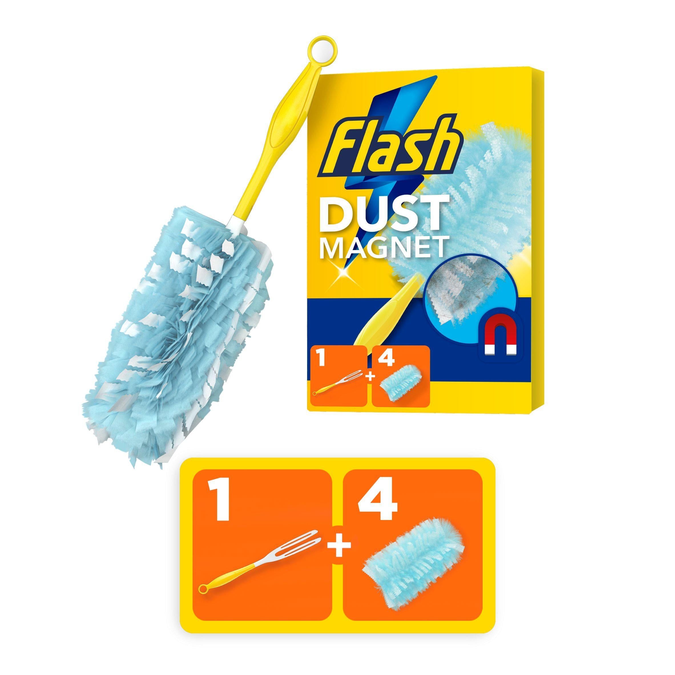 Flash Duster Dust Magnet Starter Kit Handle & Refills x4