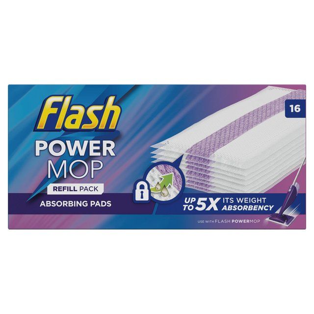 Flash Power Mop Multi-Surface Absorbing Pad Refills 16 per pack