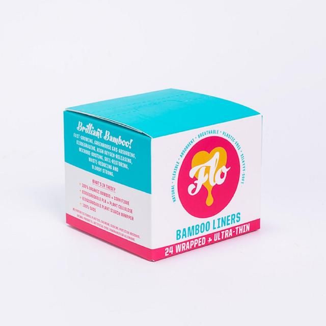 FLO Bamboo Daily Liners Wrapped & Ultra Thin 24 per pack