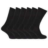 FLOSO Womens Plain Cotton Socks (Pack Of 6) (UK Shoe 4-7)