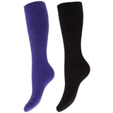 Floso Womens Wellington/Welly Socks (2 Pairs) (UK Shoe 4-7) Purple/Black