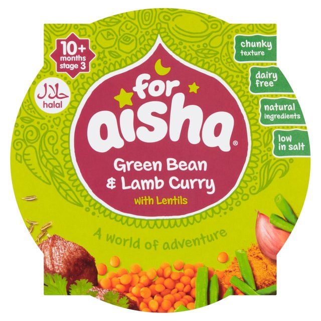 For Aisha Green Bean & Lamb Curry with Lentils Pot 10 mths+ 190g