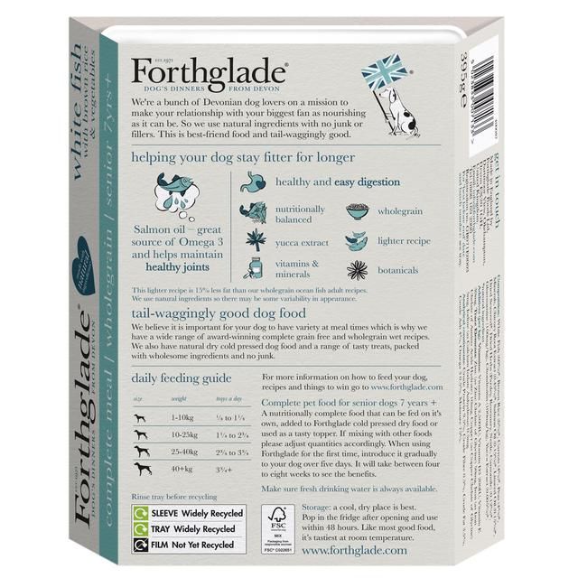 Forthglade Complete Senior Whole Grain White Fish with Brown Rice & Veg   395g