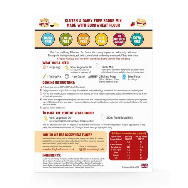 Free and Easy Gluten & Dairy Free Scone Mix 350g
