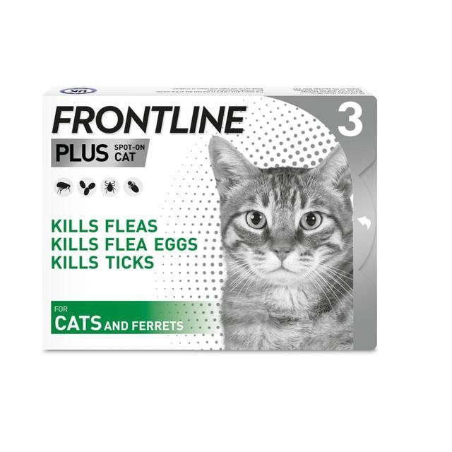 FRONTLINE Plus Flea & Tick Treatment Cat 3 per pack