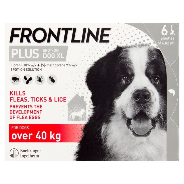 FRONTLINE Plus Flea & Tick Treatment XL Dog 40-60kg 6 per pack