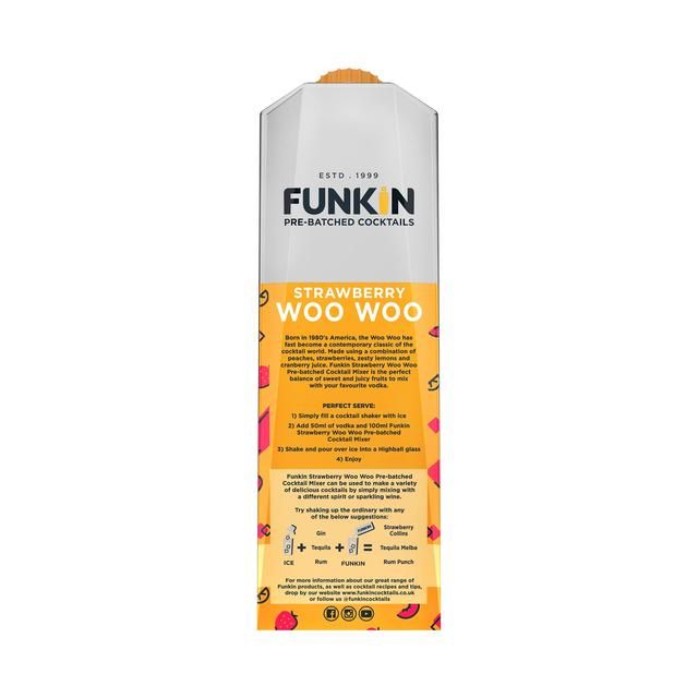 Funkin Strawberry Woo Woo Cocktail Mixer 1L