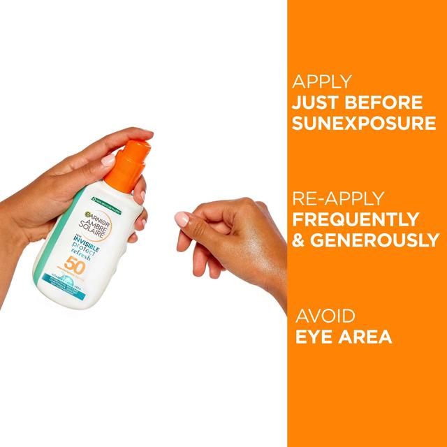 Garnier Ambre Solaire Invisible Protect SPF 50 Sun Spray Bottle 200ml