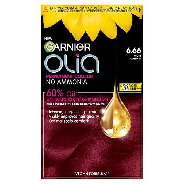Garnier Olia 5.15 Frosted Chocolate Brown Permanent Hair Dye Vivid Garnet Red 6.66