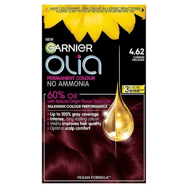 Garnier Olia 5.15 Frosted Chocolate Brown Permanent Hair Dye Dark Garnet Red 4.62