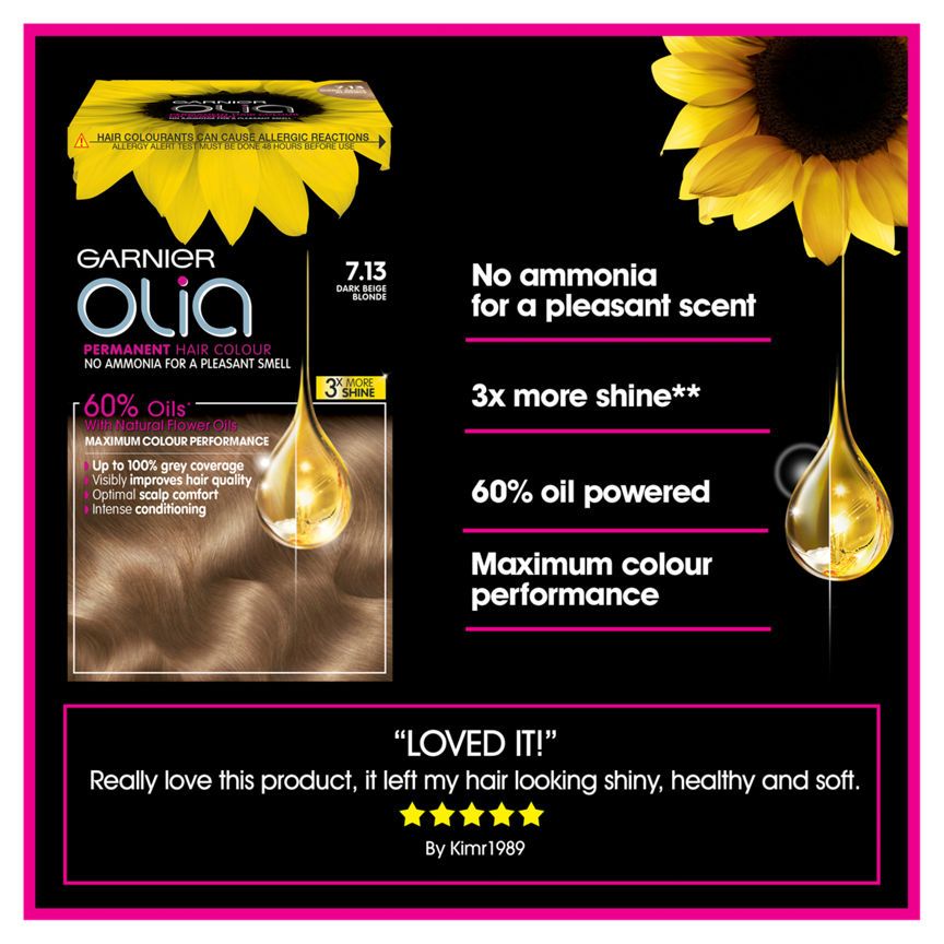 Garnier Olia 7.13 Dark Beige Blonde Permanent Hair Dye