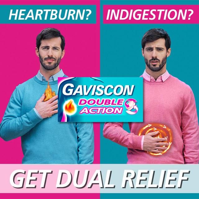 Gaviscon Double Action Tabs Heartburn Indigestion Mint 48 per pack