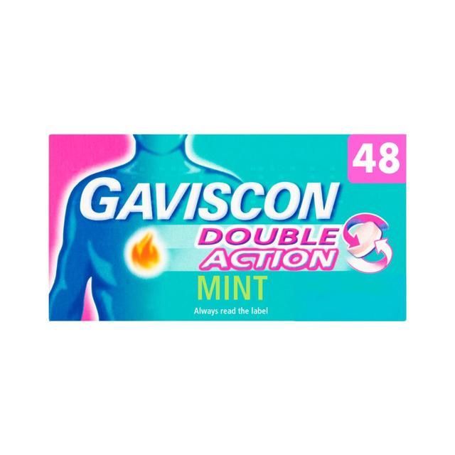 Gaviscon Double Action Tabs Heartburn Indigestion Mint 48 per pack