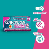 Gaviscon Double Action Tabs Heartburn Indigestion Mixed Berry 24 per pack