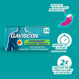 Gaviscon Heartburn & Indigestion Relief Peppermint Flavour Tablets 24 per pack