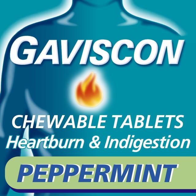 Gaviscon Heartburn & Indigestion Relief Peppermint Flavour Tablets 24 per pack