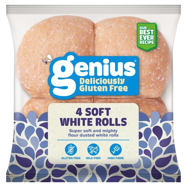 Genius Gluten Free White Rolls 4 per pack