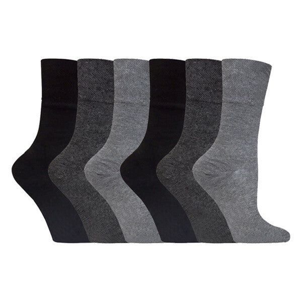 Gentle Grip 6 Pairs Ladies Diabetic Sock 4-8 UK