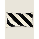 George Home Black & White Stripe Velvet Cushion