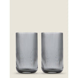 George Home Grey Ribbed Hi-Ball Glass - Set of 2