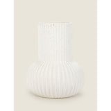 George Home White Ribbed and Speckled Vase