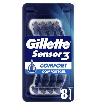 Gillette Sensor3 Comfort, Disposable Razors For Men, -Pack Razors