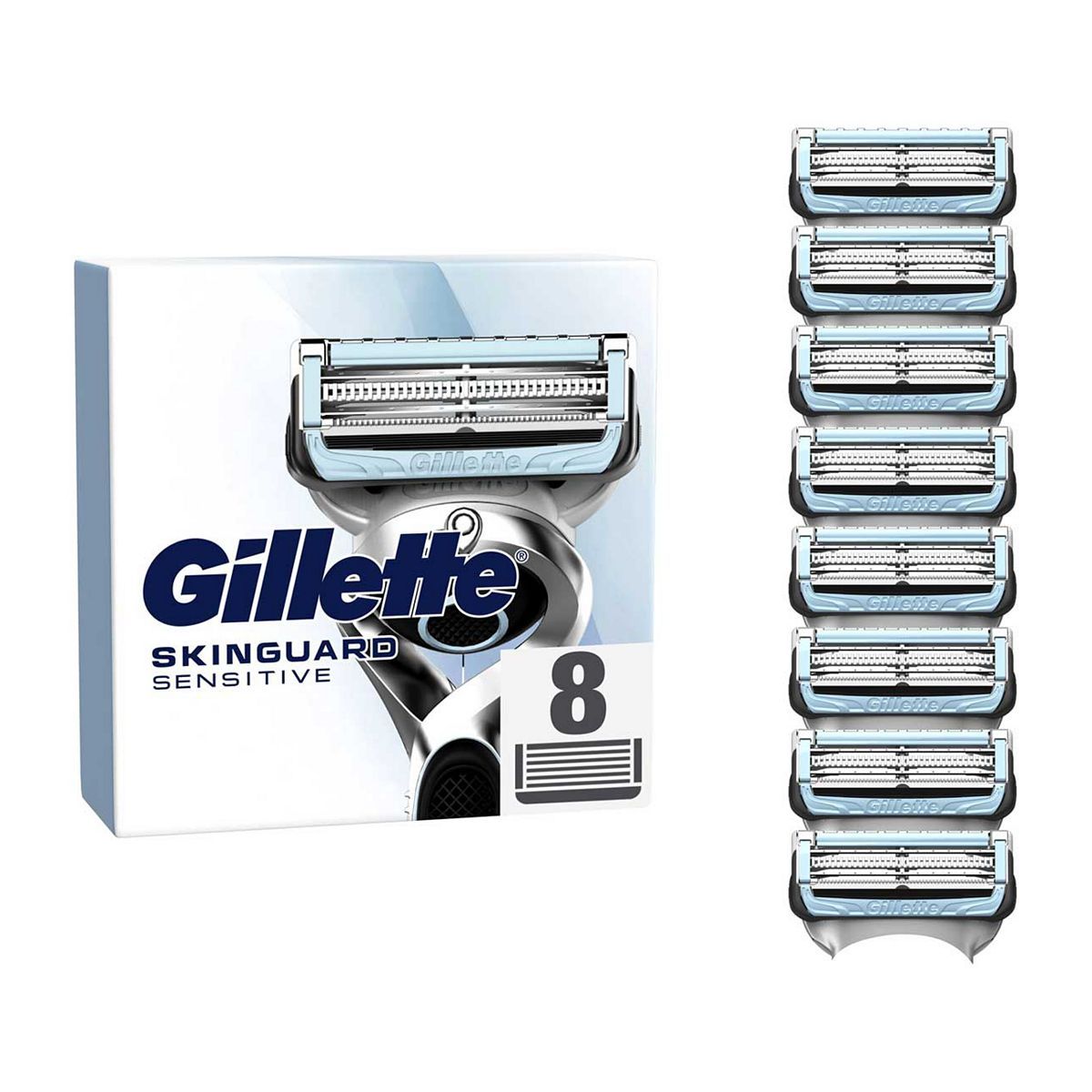 Gillette SkinGuard Sensitive Razor Blade Refills for Men, 8 Blades
