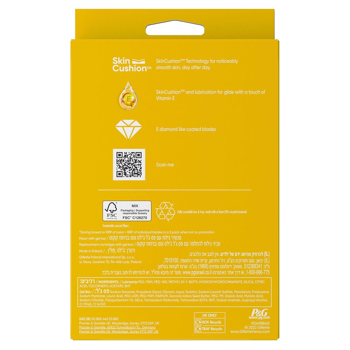 Gillette Venus Comfortglide with Olay, Platinum Metal Handle & 8 Blades