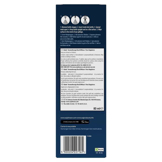 Glade Aromatherapy Reed Diffuser Pure Happiness 80ml