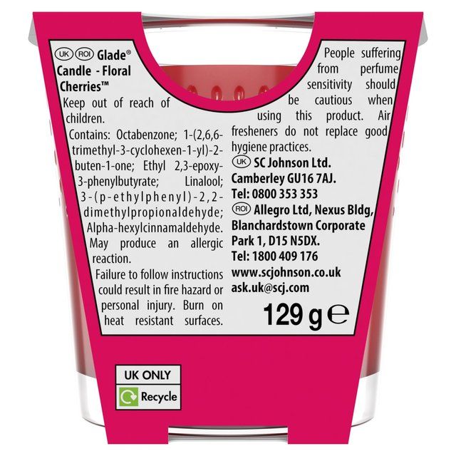 Glade Candle Floral Cherries 129g