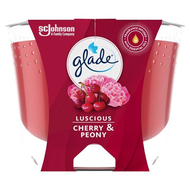 Glade Large Candle Cherry & Peony Air Freshener 224g