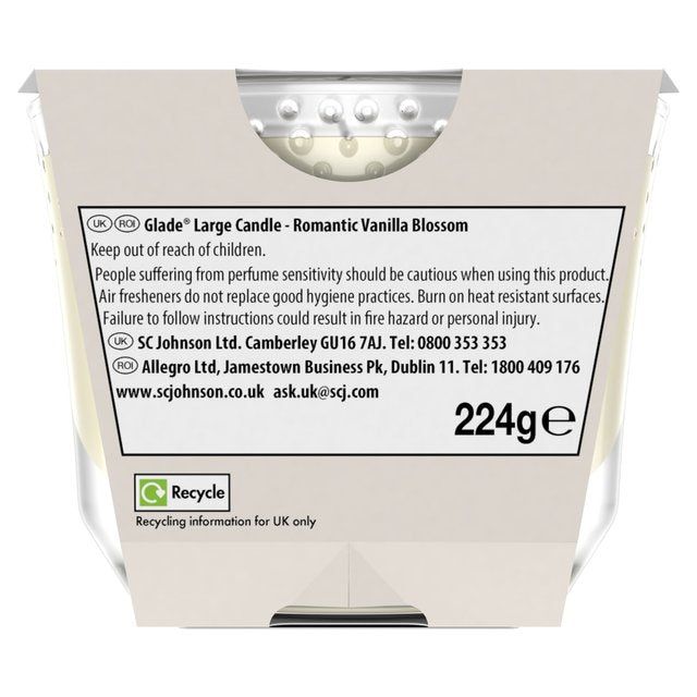 Glade Large Candle Vanilla Blossom Air Freshener 224g