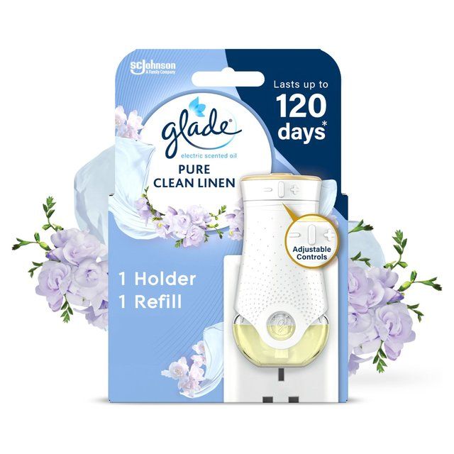 Glade Plug In Holder & Refill Electric Scented Oil Clean Linen 20ml