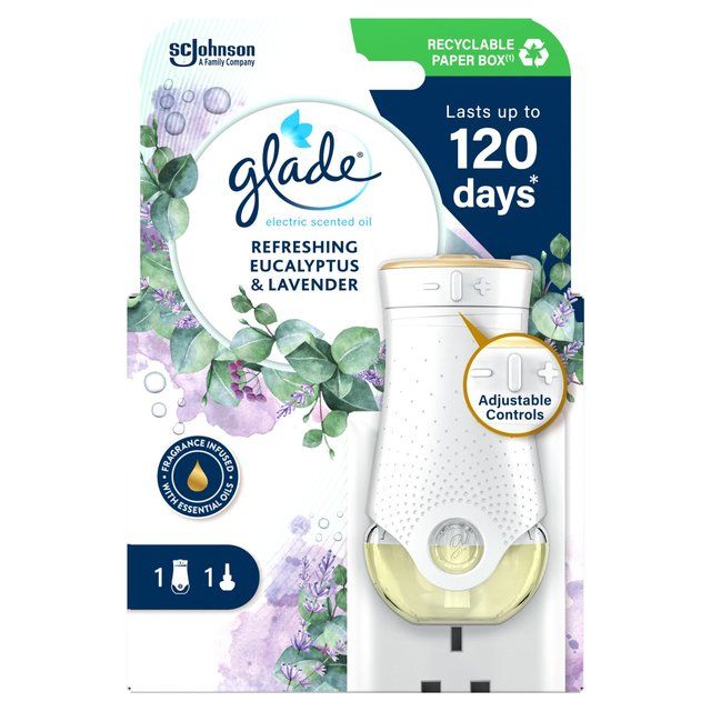 Glade Plug In Holder & Refill Electric Scented Oil Eucalyptus & Lavender 20ml