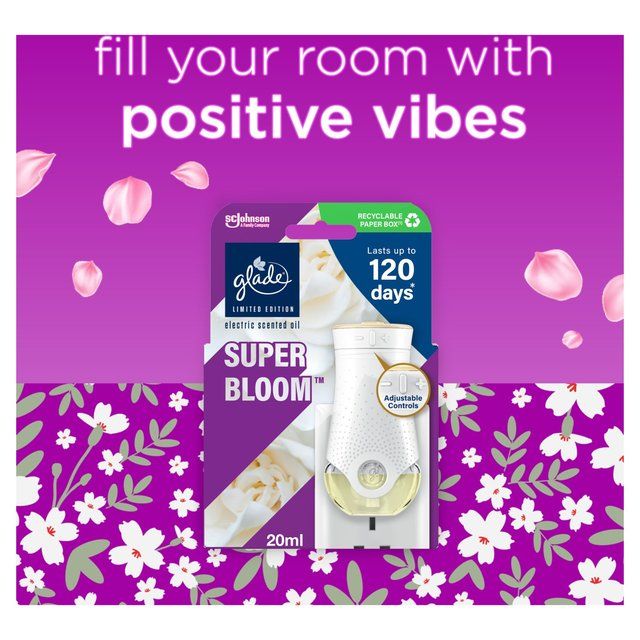Glade Plug In Holder & Refill Electric Scented Oil Superbloom 20ml