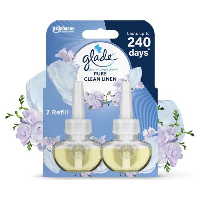Glade Plug In Twin Refill Electric Scented Oil Clean Linen 2 x 20ml