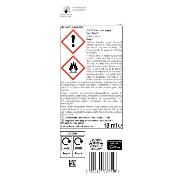 Glade Sense & Spray Refill Superbloom 18ml