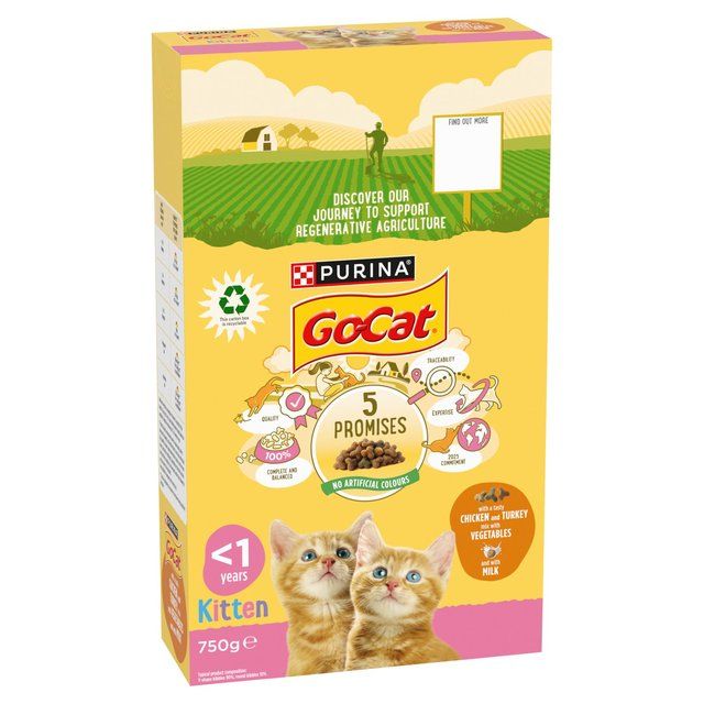 Go-Cat Kitten Chicken Turkey and Milk Dry Cat Food 750g