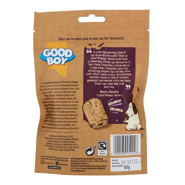 Good Boy Crunchies Duck Reward Dog Treats 60g