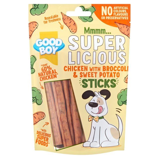 Good Boy Superlicious Chicken Broccoli & Sweet Potato Stick Dog Treats 100g