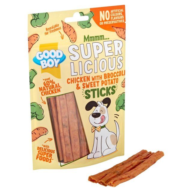 Good Boy Superlicious Chicken Broccoli & Sweet Potato Stick Dog Treats 100g