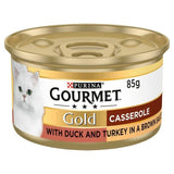 Gourmet Gold Casserole in Gravy Duck and Turkey Wet Cat Food 85g