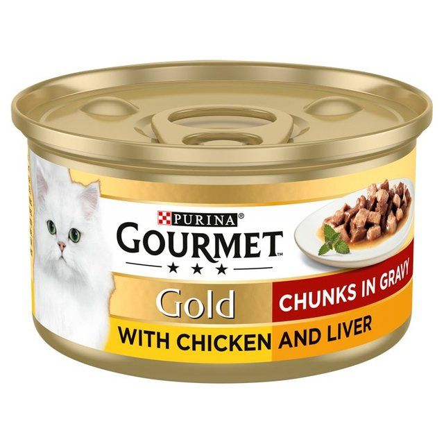 Gourmet Gold Chunks in Gravy Chicken & Liver Wet Cat Food 85g
