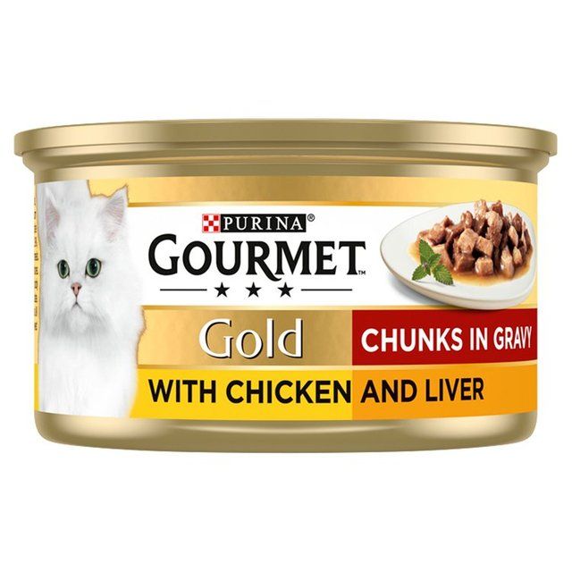 Gourmet Gold Chunks in Gravy Chicken & Liver Wet Cat Food 85g