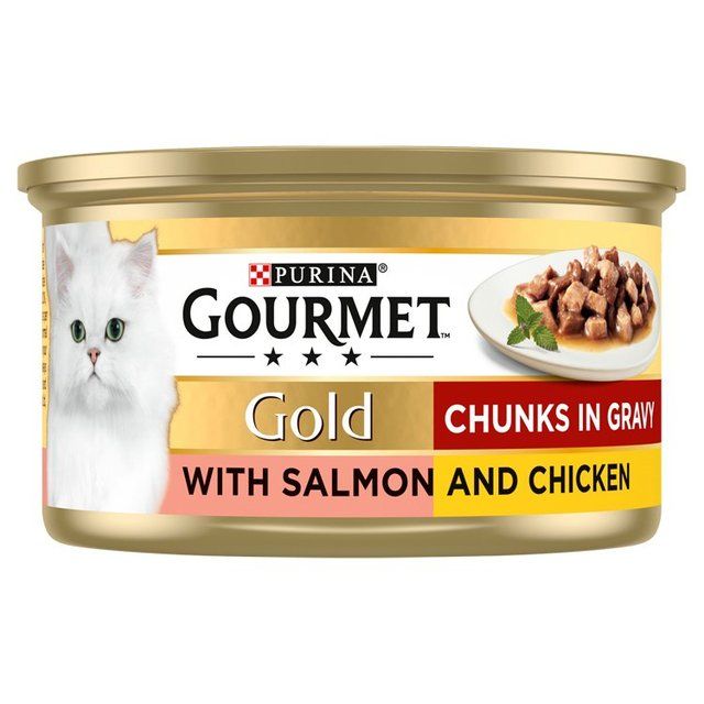 Gourmet Gold Chunks in Gravy Salmon and Chicken Wet Cat Food 85g