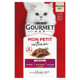 Gourmet Mon Petit Meaty Variety Beef Chicken Lamb Wet Cat Food 6 x 50g
