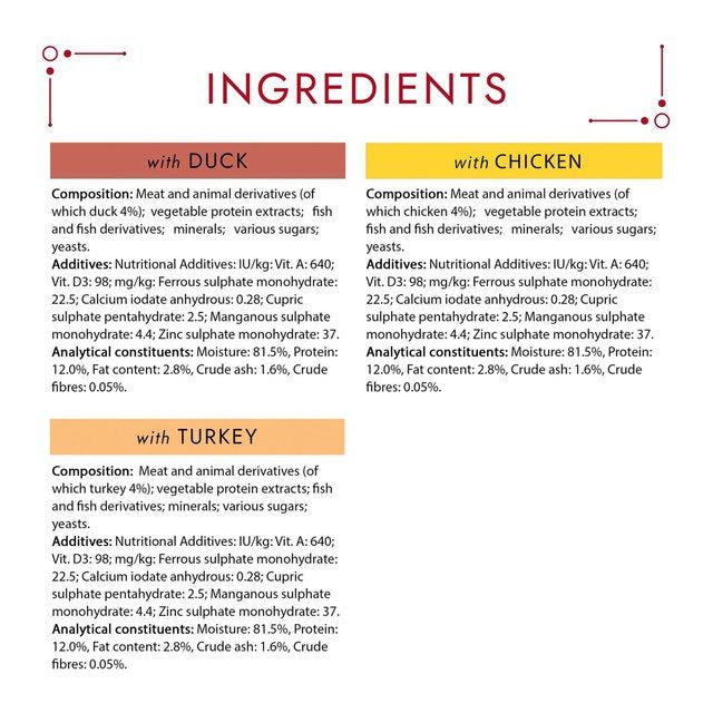 Gourmet Mon Petit Poultry Variety Turkey Chicken Duck Wet Cat Food 6 x 50g