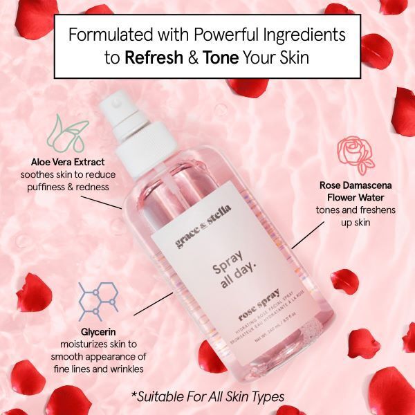 Grace & Stella - Rose Toner Facial Spray - Vegan - 240 ml